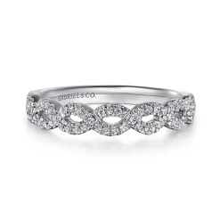 Outlet Gabriel & Co. Treviso - Platinum Twisted Diamond Anniversary Band - 0.2 ct