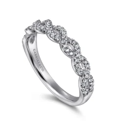 New Gabriel & Co. Treviso - Twisted-14K White Gold Twisted Diamond Anniversary Band - 0.2 ct