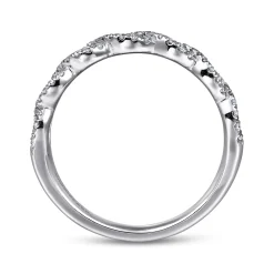 New Gabriel & Co. Treviso - Twisted-14K White Gold Twisted Diamond Anniversary Band - 0.2 ct