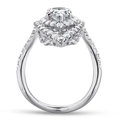Outlet Gabriel & Co. Trinitaria - 14K White Gold Pear Shape Diamond Engagement Ring