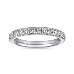 Gabriel & Co. Tula - 14K White Gold Round 14 Stone Diamond Wedding Band - 0.5 ct