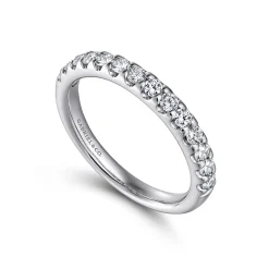 Gabriel & Co. Tula - 14K White Gold Round 14 Stone Diamond Wedding Band - 0.5 ct