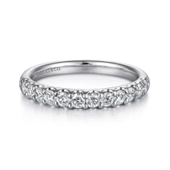 Online Gabriel & Co. Tula - 14K White Gold Round 12 Stone Diamond Wedding Band - 0.75 ct