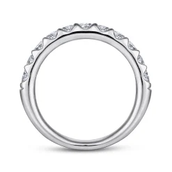 Sale Gabriel & Co. Tula - 14K White Gold Round 11 Stone Diamond Wedding Band - 0.95 ct
