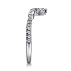 Outlet Gabriel & Co. Tulsie - Curved 14K White Gold Marquise and Round Diamond Anniversary Band - 0.45 ct