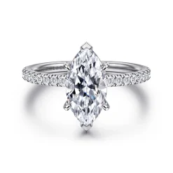 Online Gabriel & Co. Twain - 14K White Gold Marquise Shape Diamond Engagement Ring