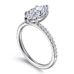 Online Gabriel & Co. Twain - 14K White Gold Marquise Shape Diamond Engagement Ring
