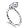 Hot Gabriel & Co. Twain - 18K White Gold Marquise Shape Diamond Engagement Ring
