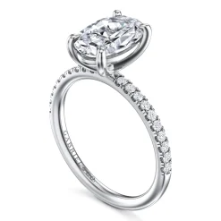 Online Gabriel & Co. Twain - 14K White Gold Oval Diamond Engagement Ring