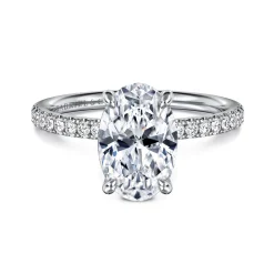 Online Gabriel & Co. Twain - 14K White Gold Oval Diamond Engagement Ring