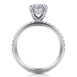 Best Gabriel & Co. Twain - 14K White Gold Oval Diamond Engagement Ring