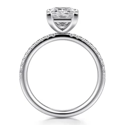 Sale Gabriel & Co. Twain - 18K White Gold Princess Cut Diamond Engagement Ring