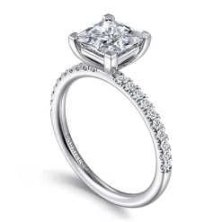 Sale Gabriel & Co. Twain - 18K White Gold Princess Cut Diamond Engagement Ring