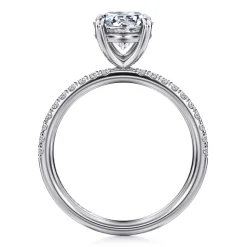Discount Gabriel & Co. Twain - 14K White Gold Round Diamond Engagement Ring