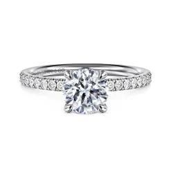 Online Gabriel & Co. Twain - 14K White Gold Round Diamond Engagement Ring