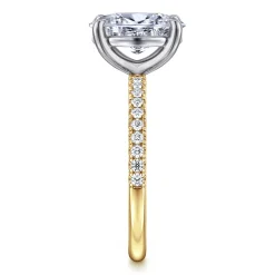 Online Gabriel & Co. Twain - 14K White-Yellow Gold Oval Diamond Engagement Ring