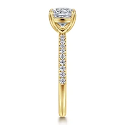 Gabriel & Co. Twain - 14K Yellow Gold Cushion Cut Diamond Engagement Ring