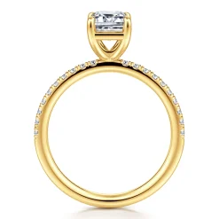 New Gabriel & Co. Twain - 18K Yellow Gold Emerald Cut Diamond Engagement Ring