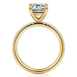 Gabriel & Co. Twain - 14K Yellow Gold Emerald Cut Diamond Engagement Ring