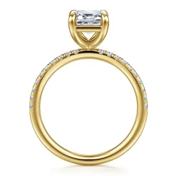 Online Gabriel & Co. Twain - 14K Yellow Gold Emerald Cut Diamond Engagement Ring
