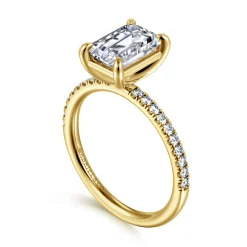 Online Gabriel & Co. Twain - 14K Yellow Gold Emerald Cut Diamond Engagement Ring