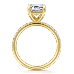 Sale Gabriel & Co. Twain - 14K Yellow Gold Emerald Cut Diamond Engagement Ring