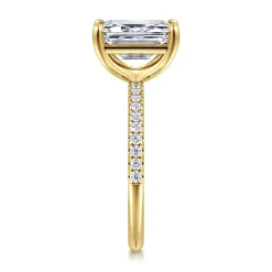 Sale Gabriel & Co. Twain - 14K Yellow Gold Emerald Cut Diamond Engagement Ring