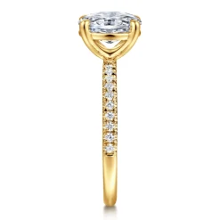 Outlet Gabriel & Co. Twain - 18K Yellow Gold Oval Diamond Engagement Ring