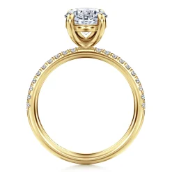 Clearance Gabriel & Co. Twain - 14K Yellow Gold Oval Diamond Engagement Ring