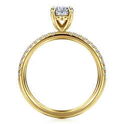 Clearance Gabriel & Co. Twain - 14K Yellow Gold Oval Diamond Engagement Ring