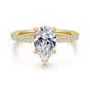 New Gabriel & Co. Twain - 14K Yellow Gold Pear Shape Diamond Engagement Ring