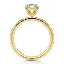 New Gabriel & Co. Twain - 14K Yellow Gold Pear Shape Diamond Engagement Ring
