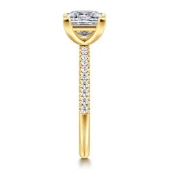 Outlet Gabriel & Co. Twain - 18K Yellow Gold Princess Cut Diamond Engagement Ring