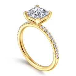 Outlet Gabriel & Co. Twain - 18K Yellow Gold Princess Cut Diamond Engagement Ring