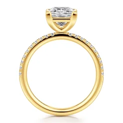 Outlet Gabriel & Co. Twain - 18K Yellow Gold Princess Cut Diamond Engagement Ring