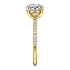 New Gabriel & Co. Twain - 14K Yellow Gold Round Diamond Engagement Ring