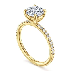 Outlet Gabriel & Co. Twain - 14K Yellow Gold Round Diamond Engagement Ring