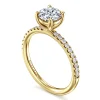 New Gabriel & Co. Twain - 14K Yellow Gold Round Diamond Engagement Ring