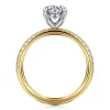 Clearance Gabriel & Co. Twain - 14K Yellow-White Gold Round Diamond Engagement Ring