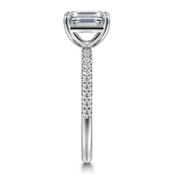 Gabriel & Co. Twain - Platinum Emerald Cut Diamond Engagement Ring