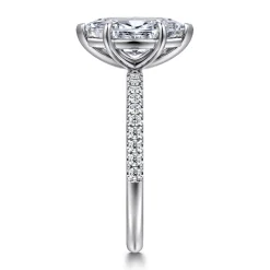 New Gabriel & Co. Twain - Platinum Marquise Shape Diamond Engagement Ring