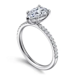 Discount Gabriel & Co. Twain - Platinum Pear Shape Diamond Engagement Ring