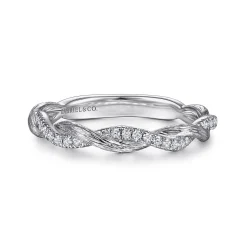 Clearance Gabriel & Co. Twisted-14K White Gold Diamond Anniversary Band - 0.15 ct
