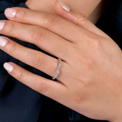 Clearance Gabriel & Co. Twisted-14K White Gold Diamond Anniversary Band - 0.15 ct