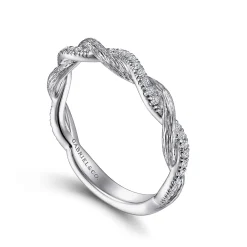 Clearance Gabriel & Co. Twisted-14K White Gold Diamond Anniversary Band - 0.15 ct