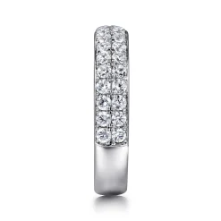 Gabriel & Co. Two Row 14K White Gold Micro Pave Diamond Anniversary Band - 1 ct