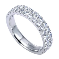 Best Gabriel & Co. Two Row 14K White Gold Micro Pave Diamond Anniversary Band - 1 ct