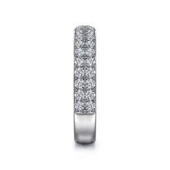 Best Gabriel & Co. Two Row 14K White Gold Micro Pave Diamond Anniversary Band - 0.72 ct
