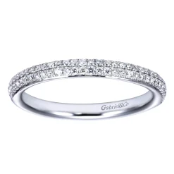 Outlet Gabriel & Co. Two Row 14K White Gold Micro Pave Diamond Anniversary Band - 0.2 ct