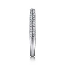 Outlet Gabriel & Co. Two Row 14K White Gold Micro Pave Diamond Anniversary Band - 0.2 ct